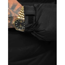 Melna vīriešu stepēta ziemas jaka Poker