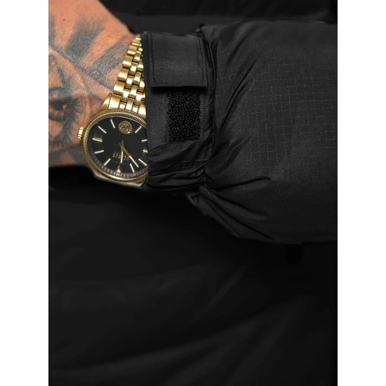 Melna vīriešu stepēta ziemas jaka Poker JS/31M5008