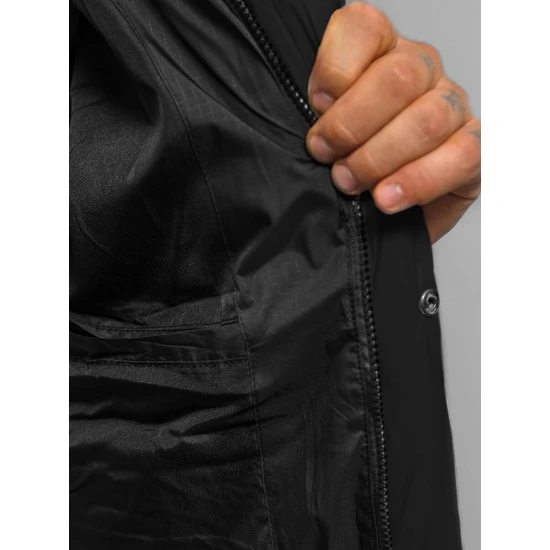 Melna vīriešu stepēta ziemas jaka Poker JS/31M5008