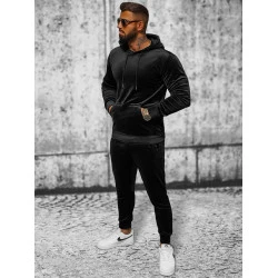 Melns vīriešu velūra komplekts Rolos