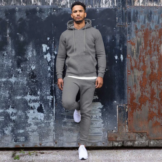 Pelēks treniņtērps ar kapuci vīriešiem PK3030