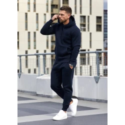 Tumši zils treniņtērps ar kapuci vīriešiem