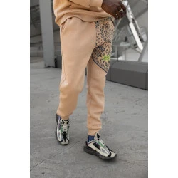 Vīriešu bēšas bikses ar melnām detaļām Soly