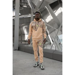 Vīriešu bēšas bikses ar melnām detaļām Soly