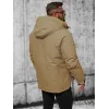 Vīriešu brūna jaka ar kapuci Ziema JS/31M5018