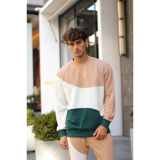 Vīriešu brūns daudzkrāsains džemperis Hipore PK3038