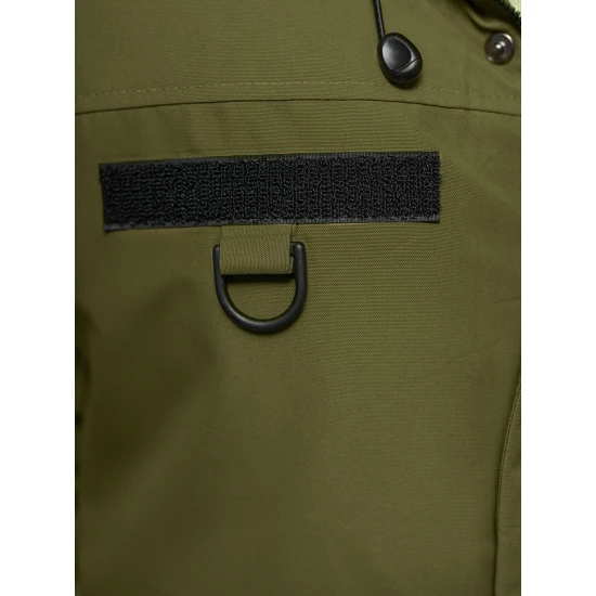 Vīriešu haki krāsas jaka ar kapuci Ziema JS/31M5018