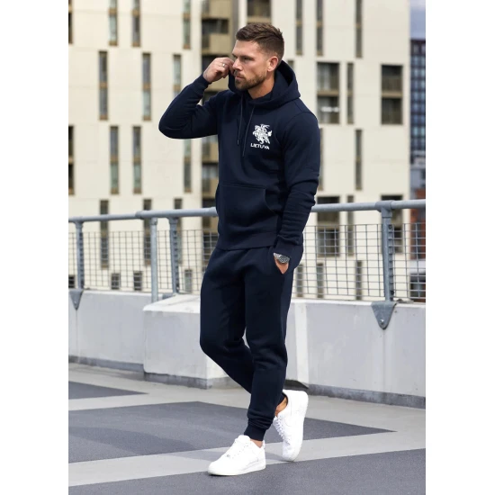 Vīriešu zils komplekts ar kapuci Lietuva PK3033 Premium