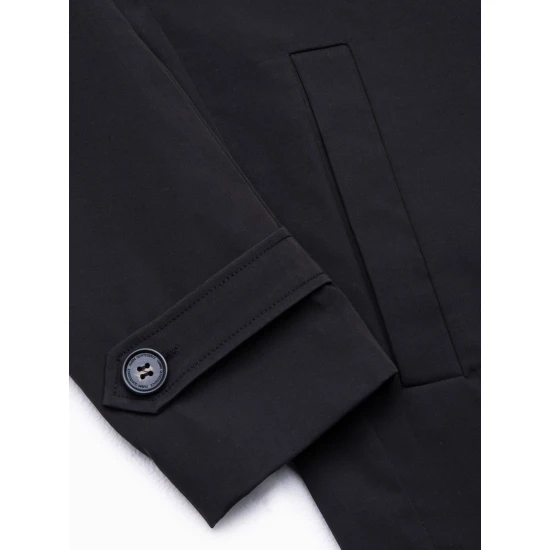 Vīriešu melns mētelis Dala C269