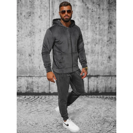 Pelēks vīriešu velūra komplekts Stils JS/8C1538 Premium