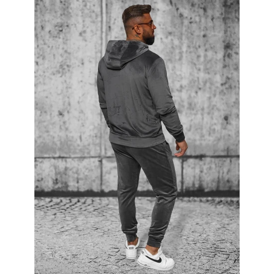 Pelēks vīriešu velūra komplekts Stils JS/8C1538 Premium