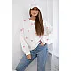 Women's white jumper with hearts Heart 27754