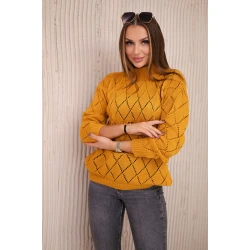Sieviešu dzeltens džemperis Rombas