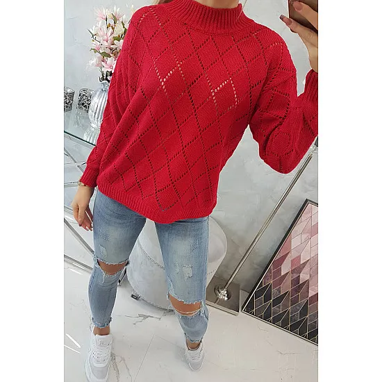 Women's red jumper Rombas 18768
