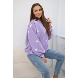 Sieviešu violets džemperis ar sirsniņām Sirds