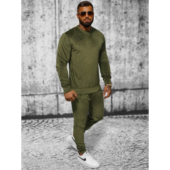 Tumši zaļš vīriešu velūra komplekts Bill JS/8C1167/3 Premium