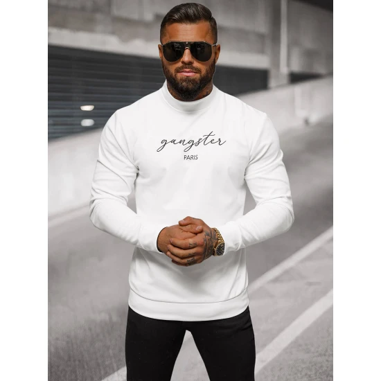 Vīriešu balts džemperis Gangster O/B7548