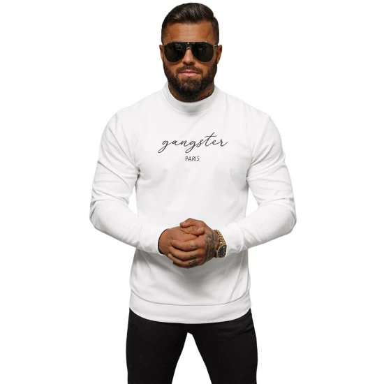 Vīriešu balts džemperis Gangster O/B7548