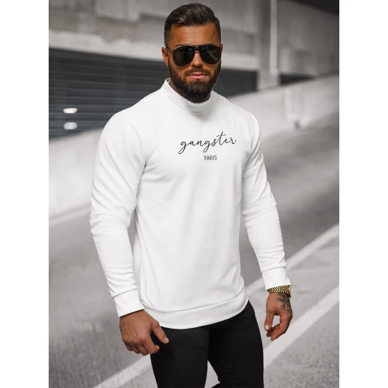 Vīriešu balts džemperis Gangster O/B7548