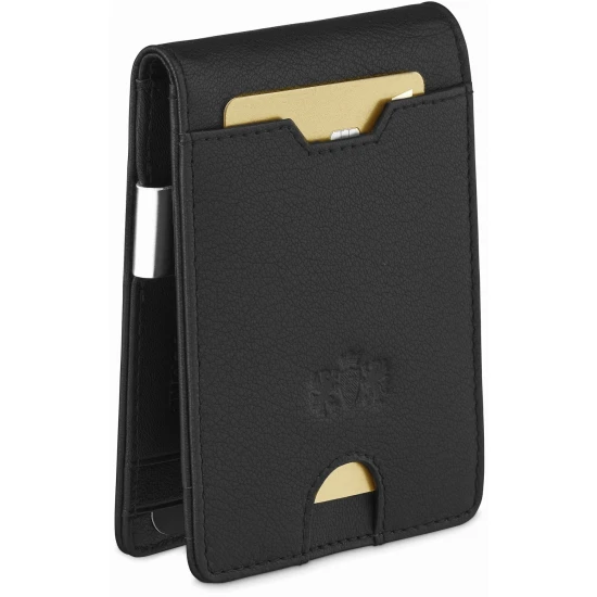 Vīriešu dabīgās ādas maks Noah (melns) ZG-X1-F2 Premium