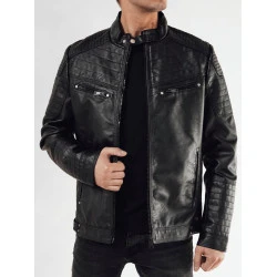 Vīriešu melna eko ādas jaka Parol
