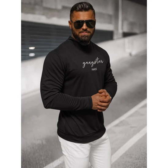 Vīriešu melns džemperis Gangster O/B7548
