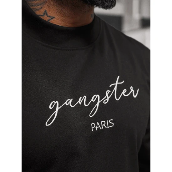 Vīriešu melns džemperis Gangster O/B7548