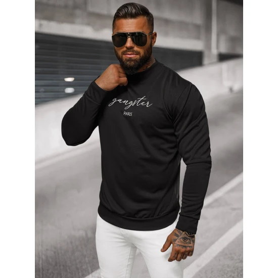 Vīriešu melns džemperis Gangster O/B7548