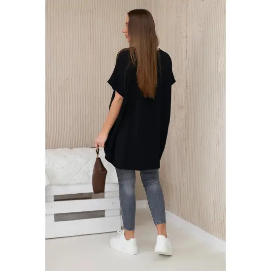 Sieviešu melns Jumpy T-krekls 27935