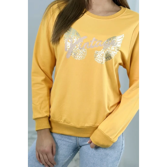 Sieviešu Vintage dzeltens džemperis 27652