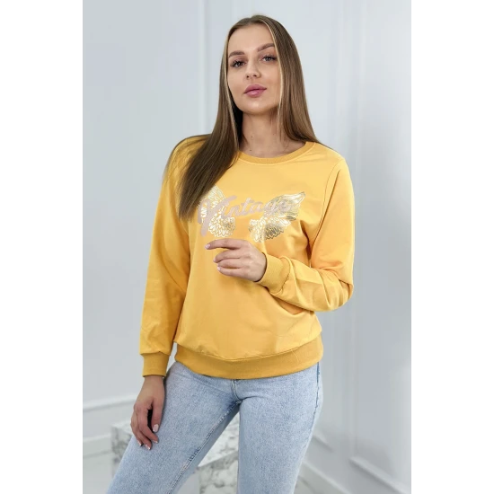 Sieviešu Vintage dzeltens džemperis 27652