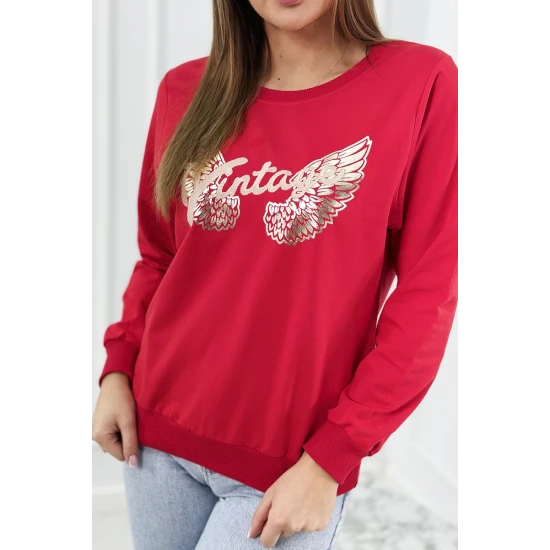 Sieviešu Vintage sarkans džemperis 27433