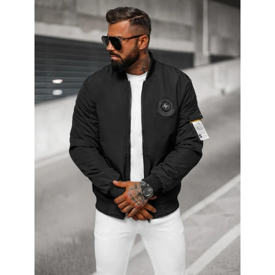 Vīriešu melna pavasara jaka Marko Vīriešu jakas un mēteļi
