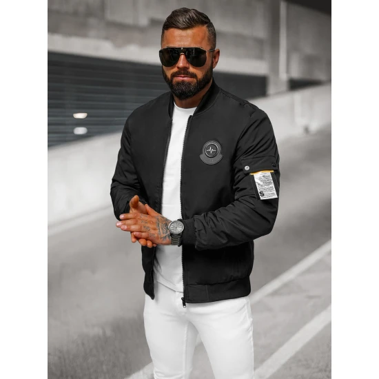 Vīriešu melna pavasara jaka Marko Vīriešu jakas un mēteļi