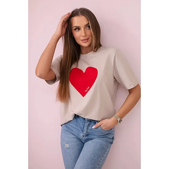 Women's beige T-shirt Madame 28447