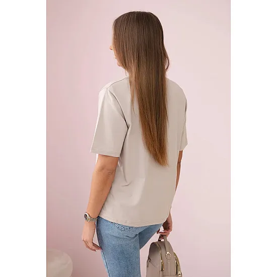 Women's beige T-shirt Madame 28447