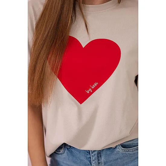 Women's beige T-shirt Madame 28447