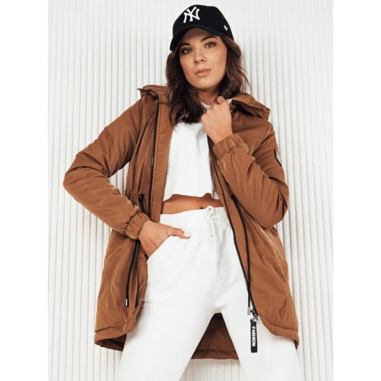 Sieviešu brūna parka jaka Henis TY4105