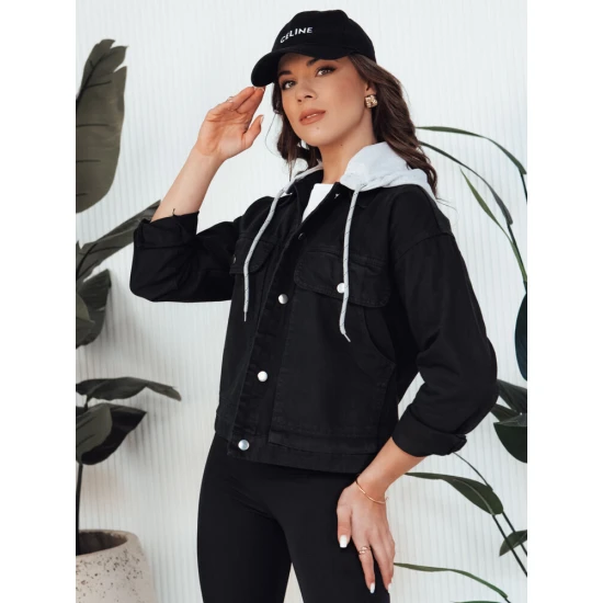 Sieviešu džinsa melna jaka Alfa TY4316