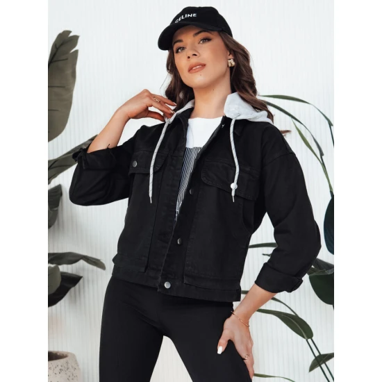 Sieviešu džinsa melna jaka Alfa TY4316