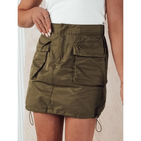 Sieviešu īsi svārki haki krāsā Quilla CY0438