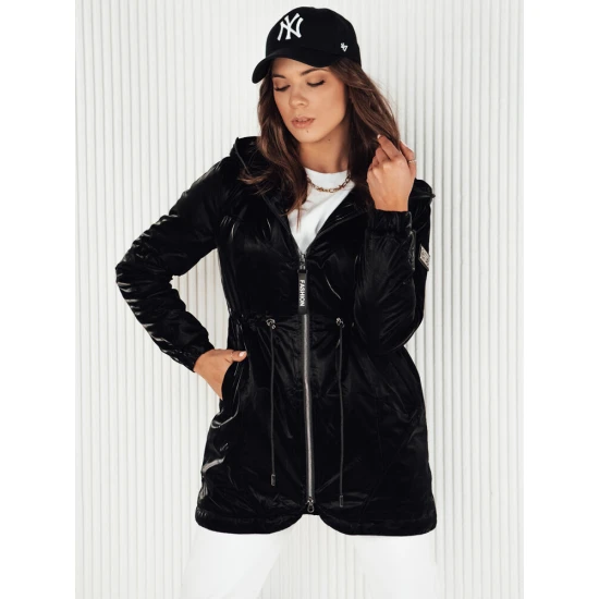 Sieviešu melna parka jaka Henis TY4106