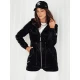 Sieviešu melna parka jaka Henis TY4106