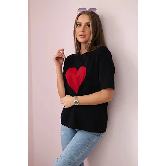 Sieviešu melns T-krekls Madame 28444