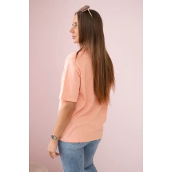 Sieviešu persiku krāsas Madame T-krekls