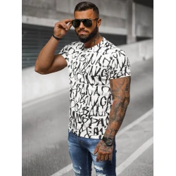 Vīriešu balts T-krekls ar apdruku Gork