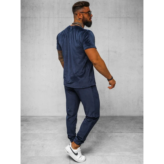 Vīriešu tumši zils velūra komplekts Sinor O/12135Z