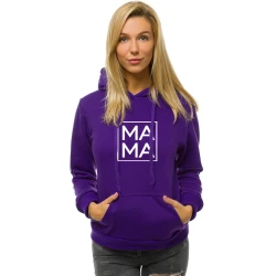 Sieviešu violets džemperis ar melnu uzrakstu MAMA 
