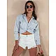 Sieviešu balti džinsa šorti Popglam SY0397