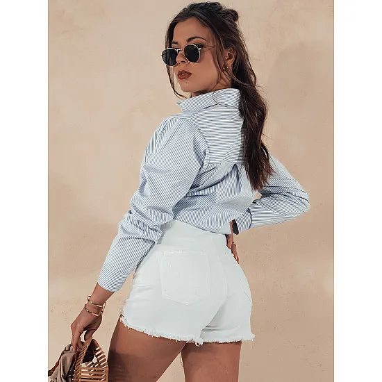 Sieviešu balti džinsa šorti Popglam SY0397